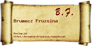 Brumecz Fruzsina névjegykártya